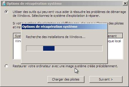 Utiliser le disque de réparation de Windows 