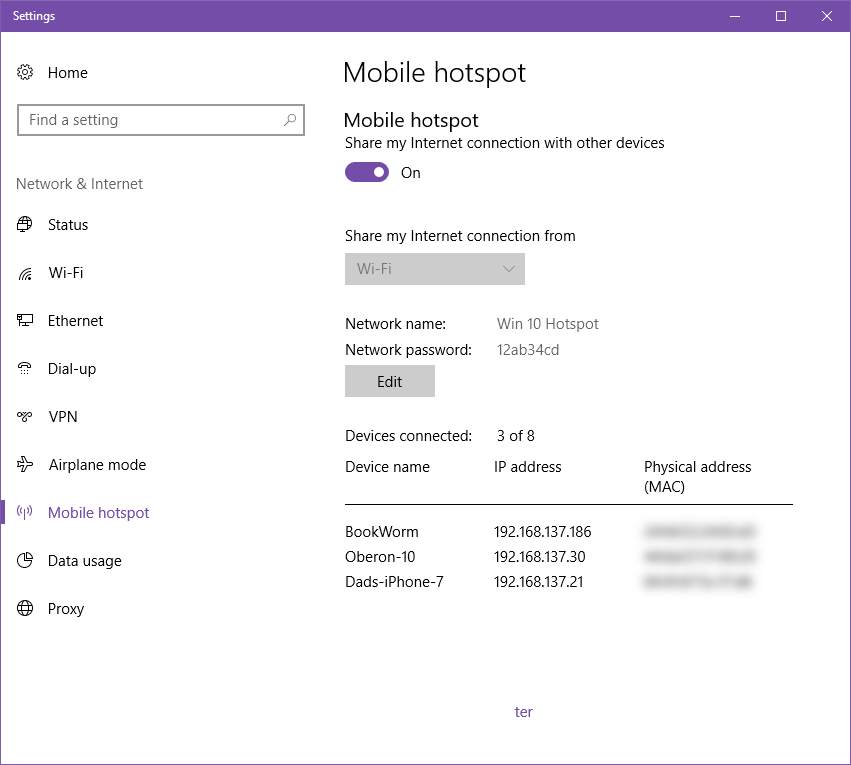 How to set up a mobile hotspot with Windows 10 