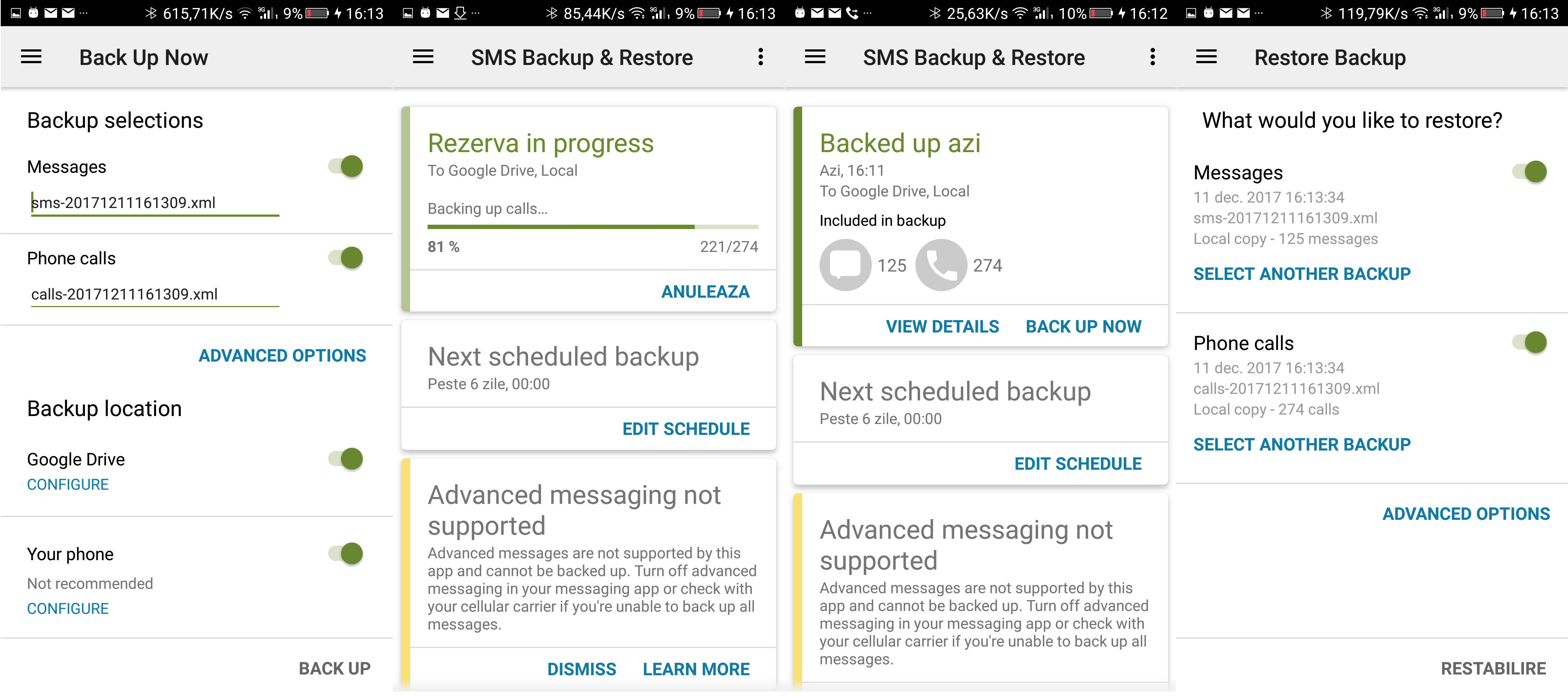 Cum faci backup pe Android pentru SMS-uri și apeluri recente