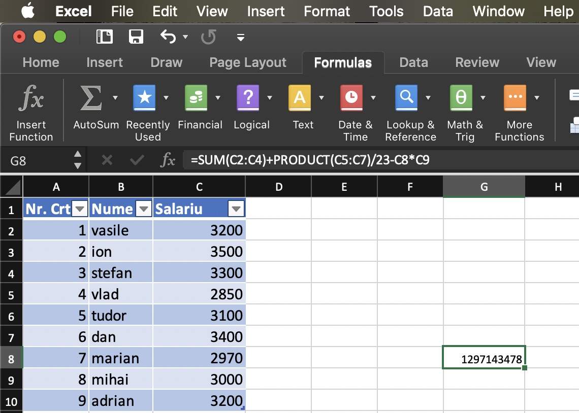 Cum folosești formule în Excel și faci rapid calcule complexe