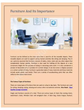 Importance de la conception de meubles 