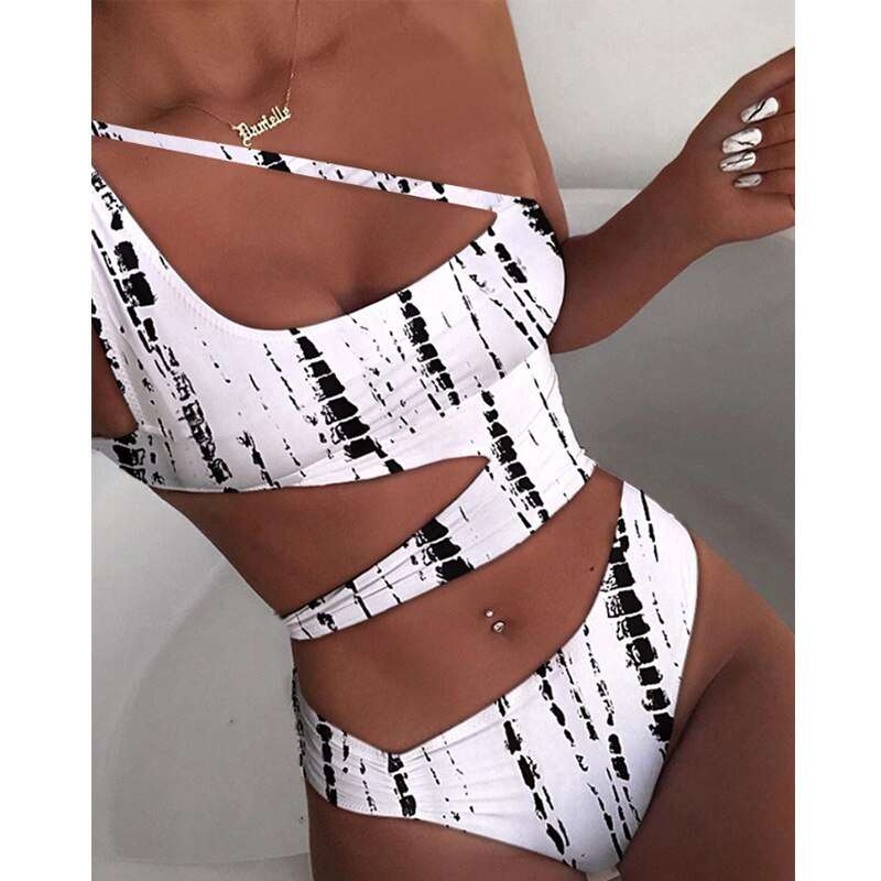 2021 New Women's Bikni Swimsuits Fashion Sexy Designer White Black Hollow Out Two-piece Swimsuit