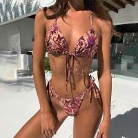 Sexy Bikini Set Swimsuit Women 2 Pieces Swimwear Butterfly Cashew Flower Printed Summer Bathing Suits Beach Swimming Suit 2021