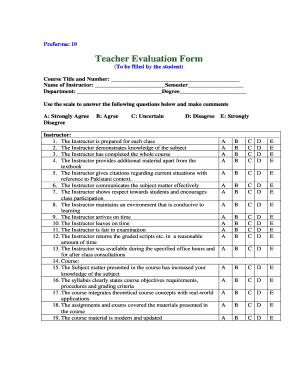 Teaching Evaluation