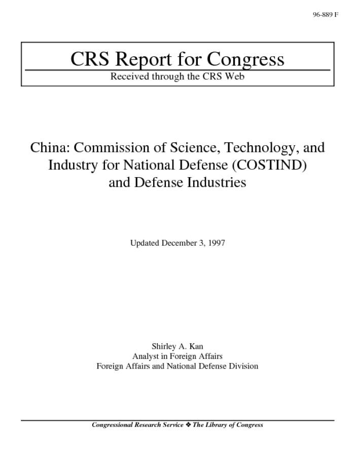 People's Republic of China National Defense Science and Technology Industry Committee