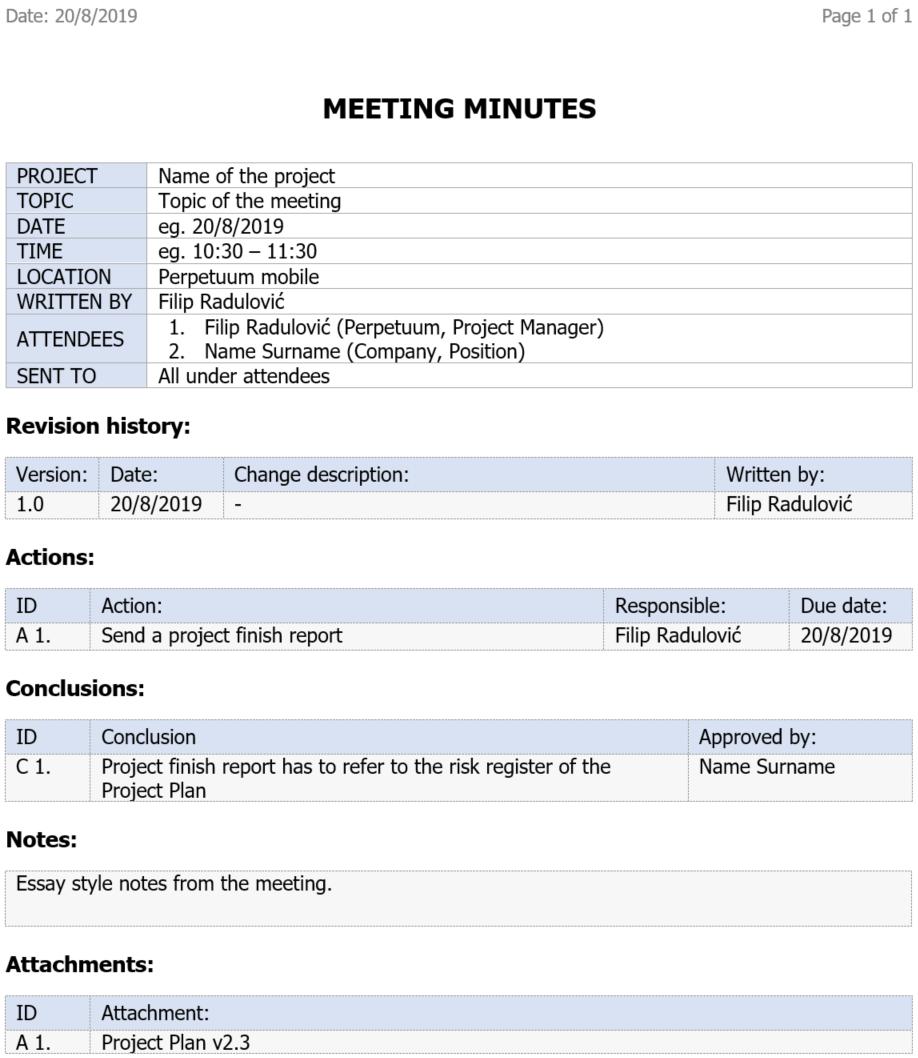 Meeting minutes 