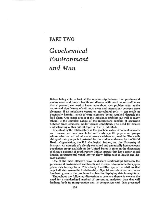 Geochemical environment