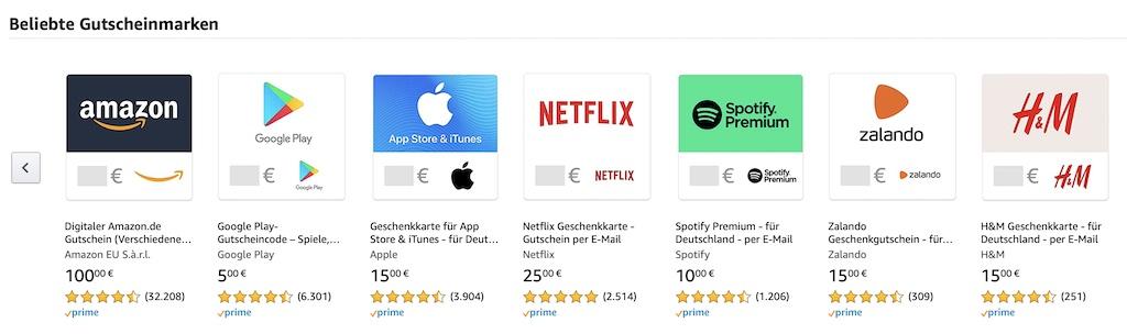 Vouchers from Apple, Google, About You, DAZN & Co.