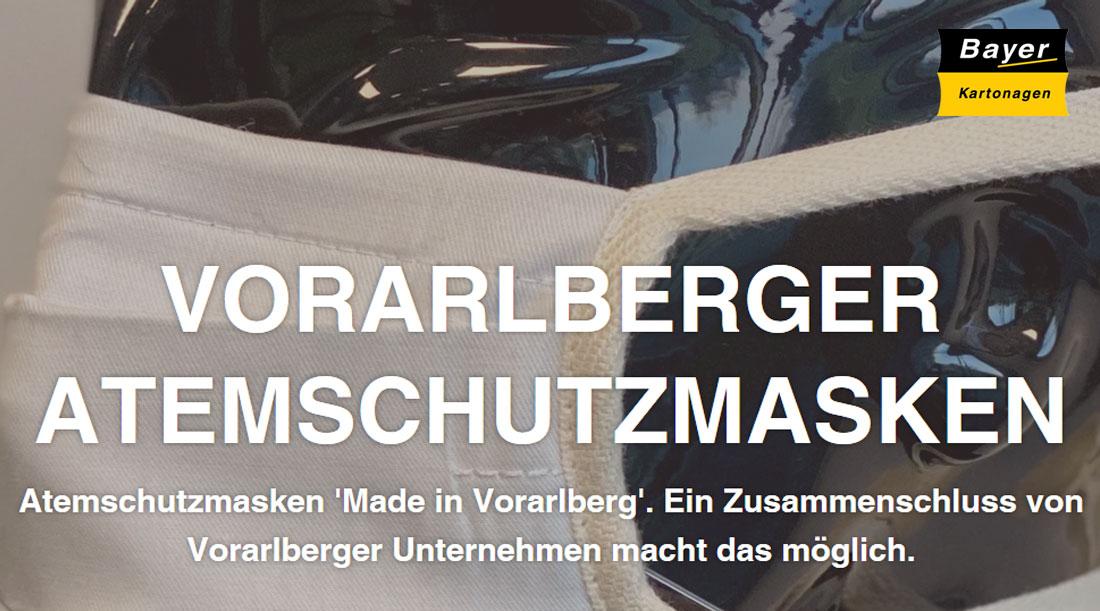  ¿No es posible iniciar sesión?  Producción en Austria Las empresas de Vorarlberg ahora producen 100 000 mascarillas protectoras al día Punto de información sobre mascarillas protectoras Más sobre el tema