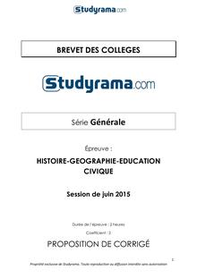 Brevet 2015 : sujets et corrigés de l’épreuve d’histoire-géographie-éducation civique 