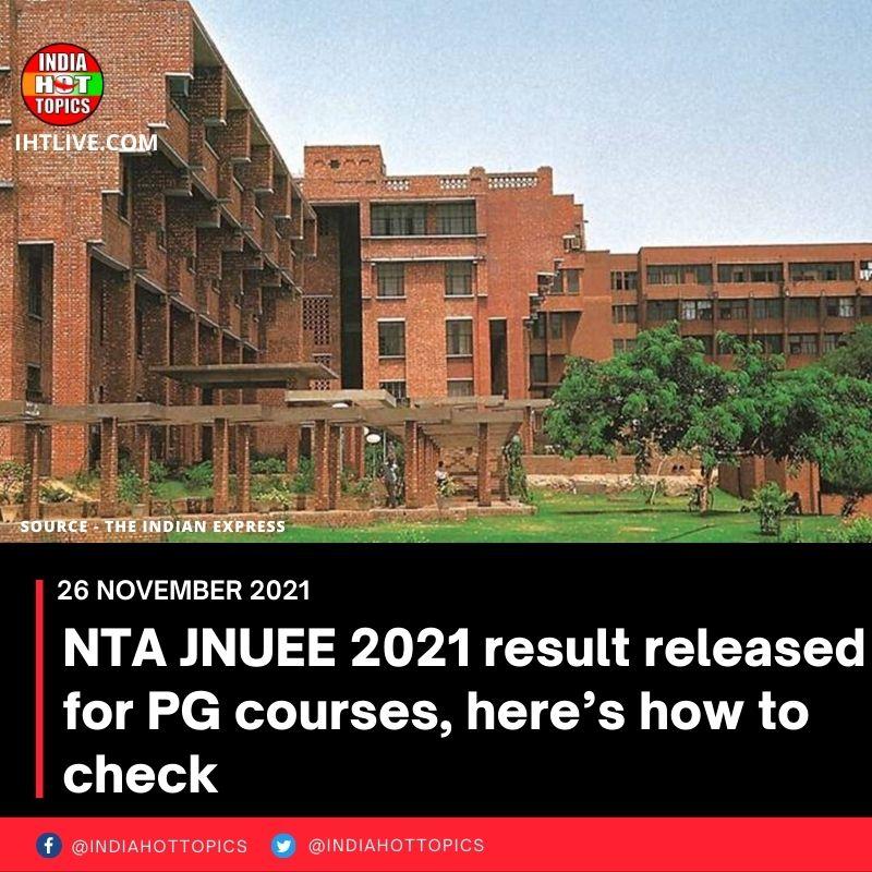 NTA JNUEE 2021: les résultats de l’examen d’entrée à l’Université Jawaharlal Nehru publiés pour les cours de PG sont annoncés – voici comment vérifier 