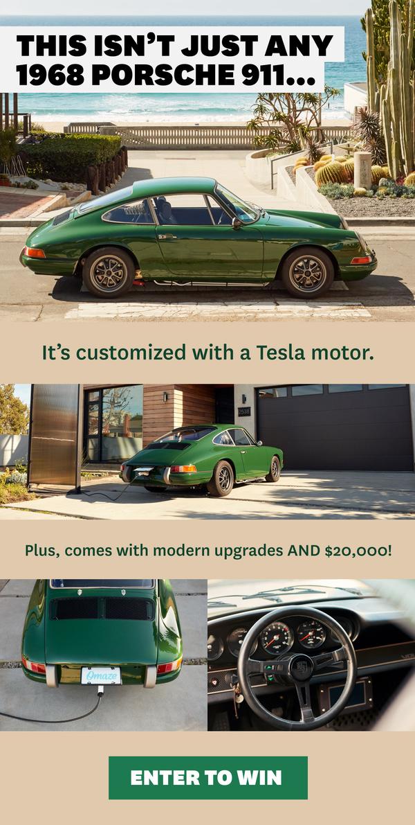 Vous pouvez gagner cette Porsche 911 1968 propulsée par Tesla et 20 000 $ en espèces 