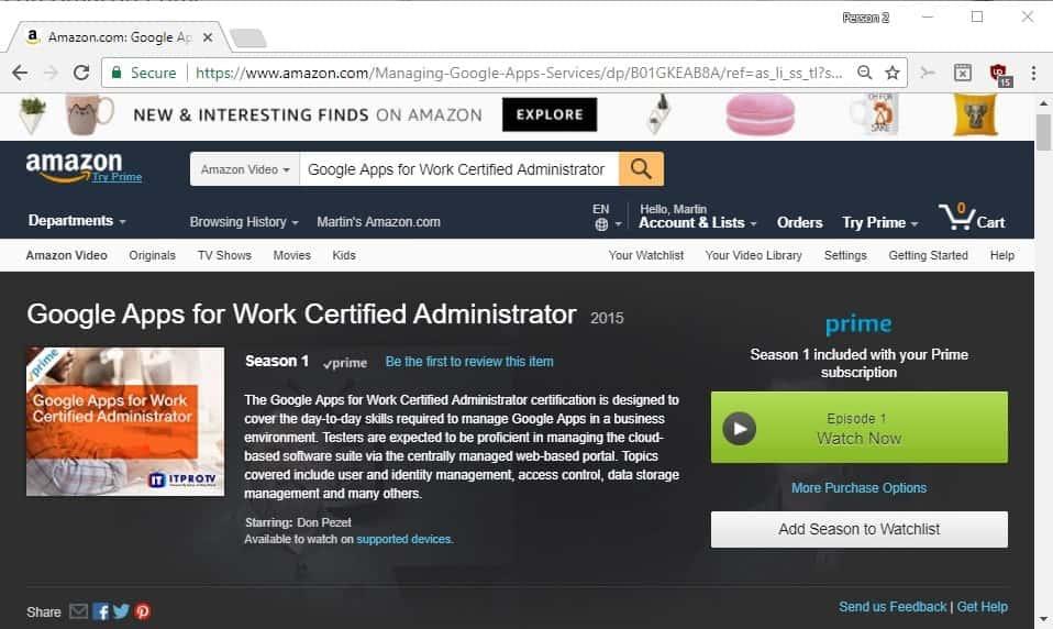Tip: You can watch free IT training videos on Amazon Prime 