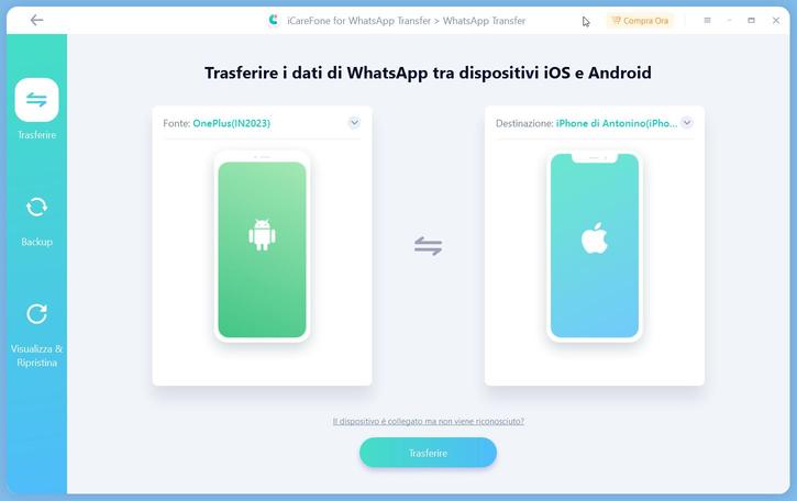 How to transfer chat WhatsApp from Android to iPhone with icogofone for WhatsApp Transfer