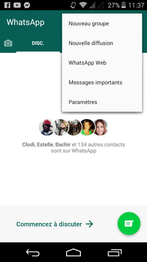 L’astuce pour masquer la notification « écrit … » à partir des contacts WhatsApp 