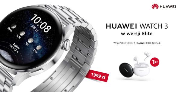 Huawei prezentuje Watch 3 Elite. Metalowa bransoleta nie tylko w modelu Pro 