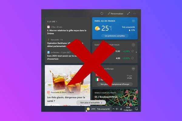 How to remove the weather widget from the Windows 10 taskbar