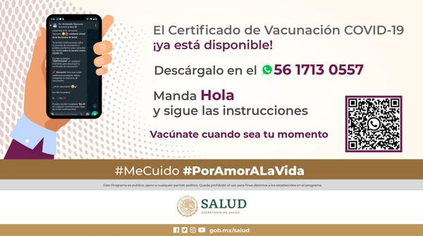 Cómo obtener tu certificado de vacunación contra COVID por WhatsApp en México 