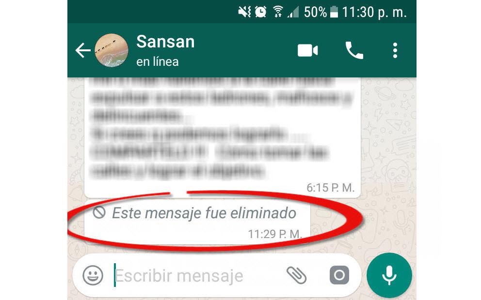 WhatsApp: how to find out what a deleted message said before you read it?
