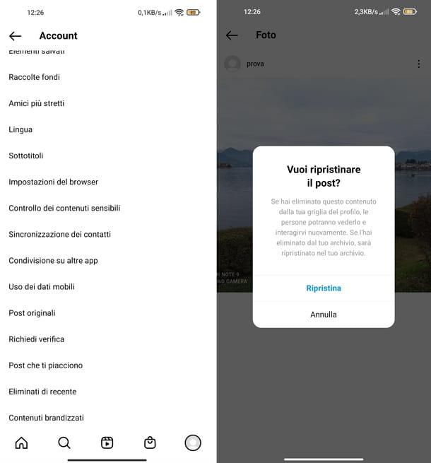 Instagram: how to recover deleted posts