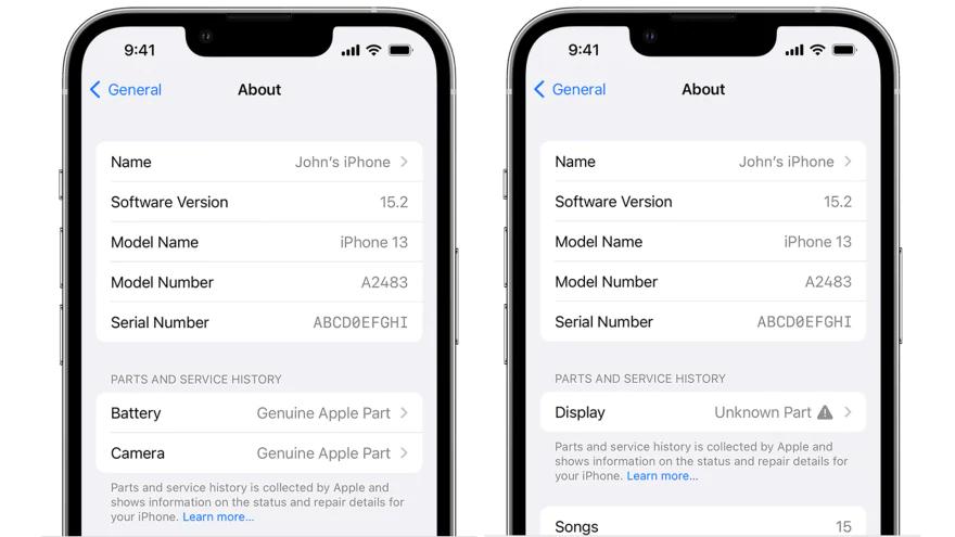 Con iOS 15.2 iPhone vi dirà se display, batteria e fotocamera sono originali Apple