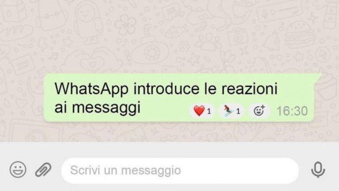 WhatsApp, in arrivo le reazioni ai messaggi 