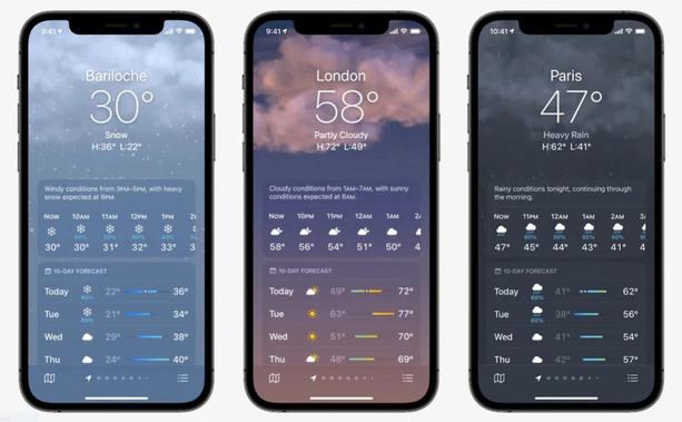 iOS 15: všechny nové funkce aplikace Počasí