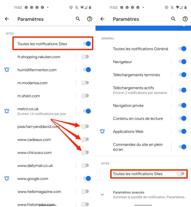 Comment désactiver les notifications de Chrome sur Android 