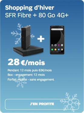 Shopping d’hiver chez SFR : un pack « box internet + forfait mobile 80 Go » à seulement 28 € mensuels !