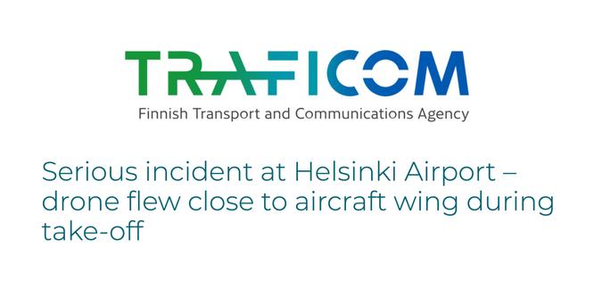 Drone involved in "serious incident" at Helsinki airport