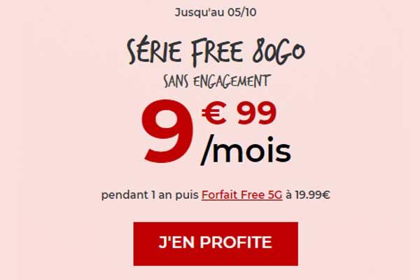 La promo forfait mobile 80Go à 9.99€ de Free Mobile à saisir avant minuit 