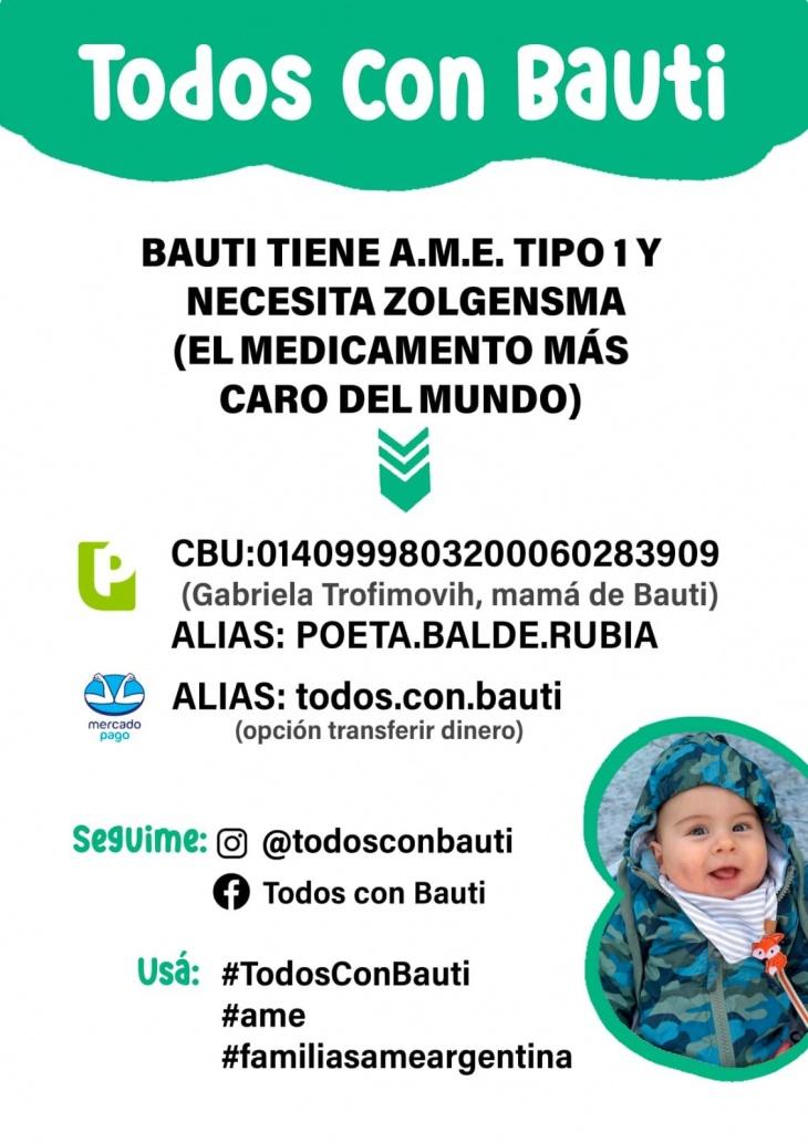 #TodosConBauti: correrán una carrera solidaria por un bebé que necesita la medicación más cara del mundo MÁS LEÍDAS NEWSLETTER