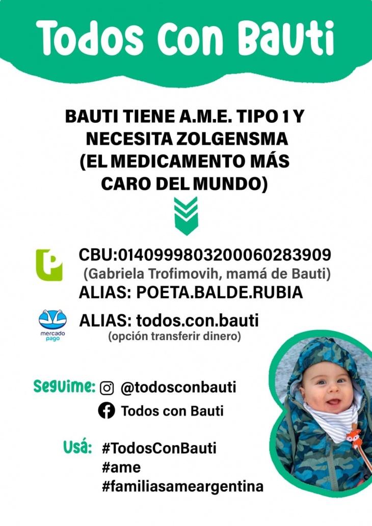 #TodosConBauti: correrán una carrera solidaria por un bebé que necesita la medicación más cara del mundo MÁS LEÍDAS NEWSLETTER 