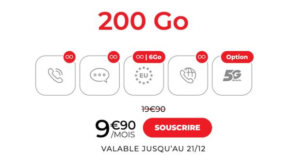 Qui propose le meilleur forfait illimité 200 Go : B&You, RED by SFR, Syma, Prixtel ou Cdiscount Mobile ?