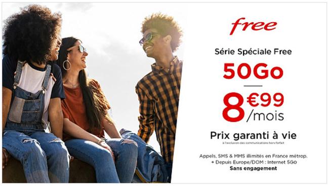 Promo : le forfait Free Mobile 50 Go à 8,99 €/mois avec « prix garanti à vie » | iGeneration 