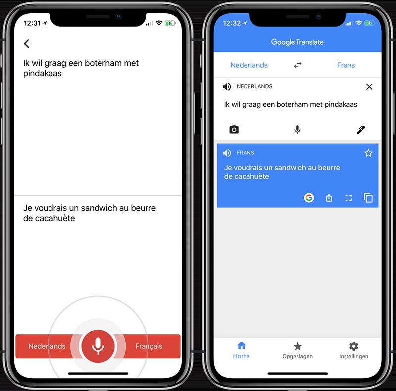Google Translate vertaalt teksten via camera realtime naar Nederlands 