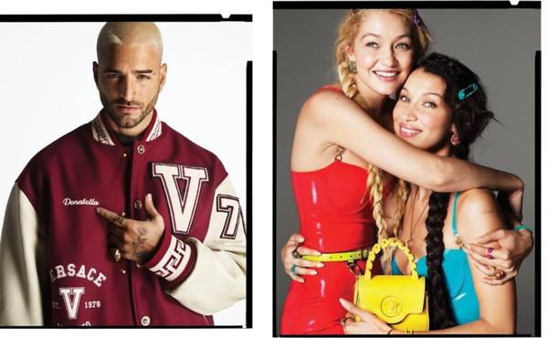 Gigi y Bella Hadid protagonizan campaña publicitaria junto a Donatella Versace y Maluma 