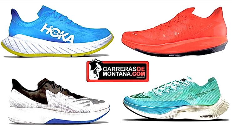 Mountain races, by Mayayo Running Shoes Carbon plate 2022: Nike comparative, Asics, New Balance, Hoka, Saucony and Salomon.