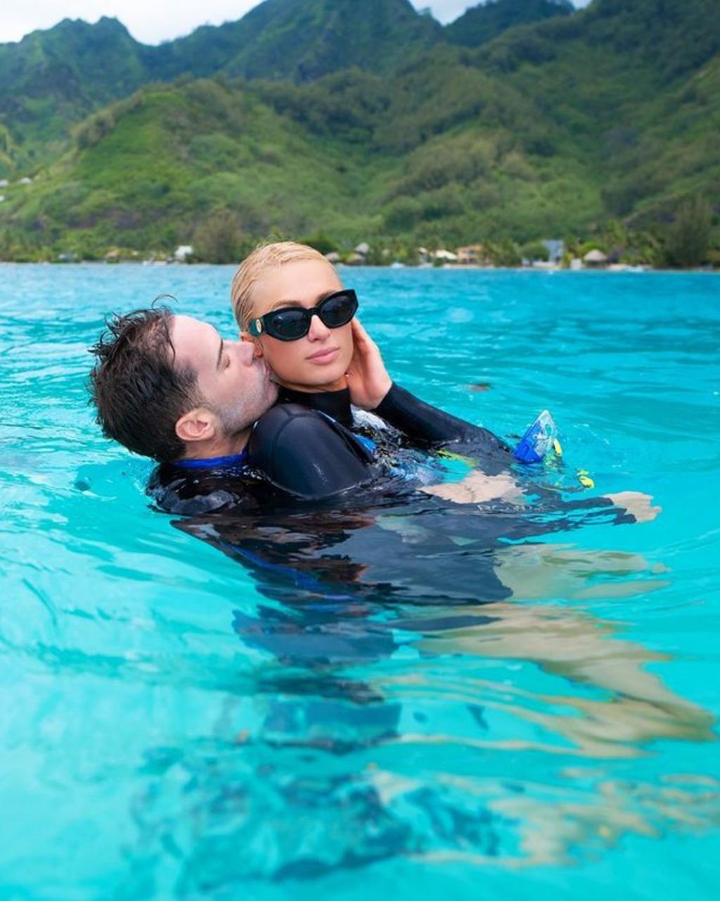 The Nation Paris Hilton and her husband begin their honeymoon world tour in Bora Bora
