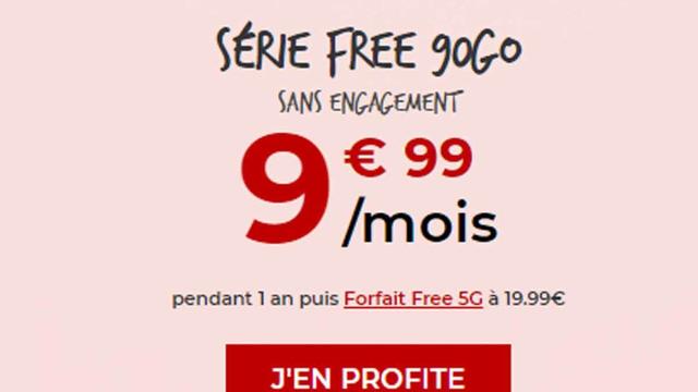 Forfait pas cher : Nouvelle Série Limitée Free Mobile 90Go à 10€ par mois