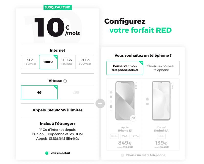 RED by SFR sacrifie le prix de son forfait mobile 100 Go