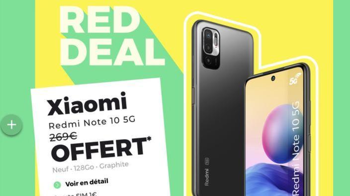 Xiaomi Redmi Note 10 5G: le smartphone star neuf est OFFERT grâce au forfait mobile RED by SFR 