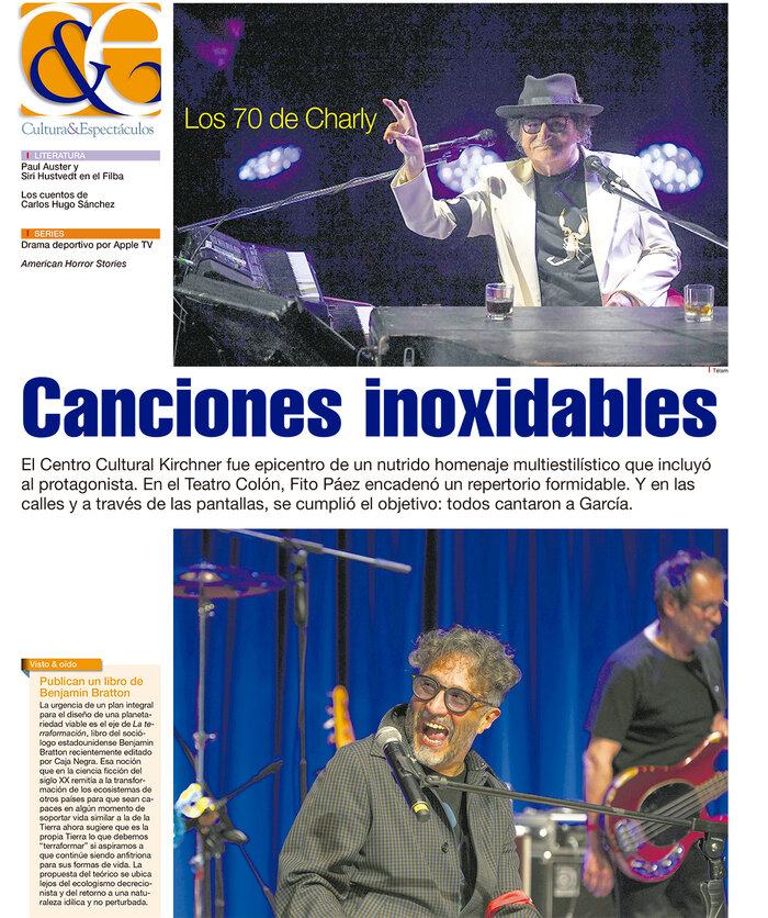 Una selección de músicos para celebrar a Charly | El show tributo en el Centro Cultural Kirchner | Página12 