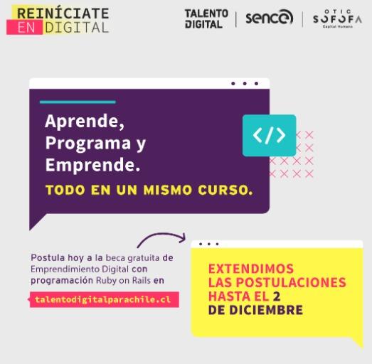 CERRADO: Talento Digital para Chile: 1.350 becas para aprender, programar y emprender CERRADO: Talento Digital para Chile: 1.350 becas para aprender, programar y emprender
