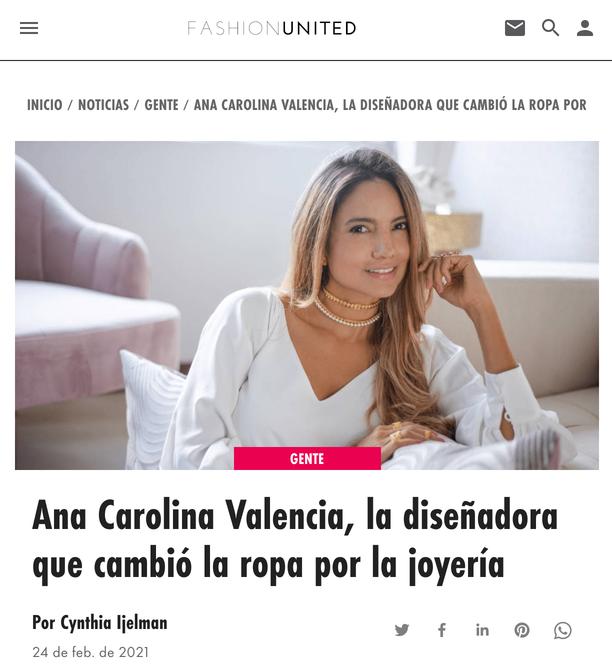 Ana Carolina Valencia, la diseñadora que cambió la ropa por la joyería