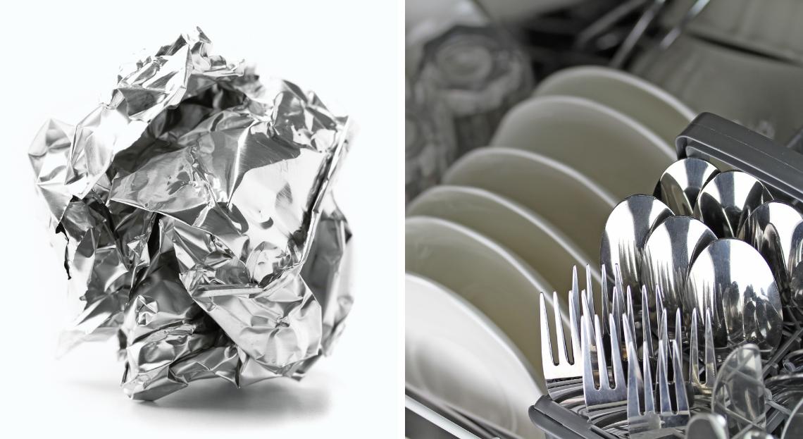 Put a ball of aluminum paper in the dishwasher: why do it?
