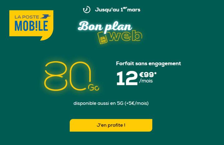 Forfait mobile 80 Go, qui est le moins cher ? Free Mobile, SFR ou La Poste Mobile ? 