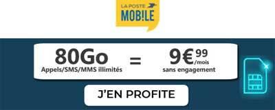 La Poste Mobile : un nouveau forfait 80 Go à moins de 10 € par mois ! 