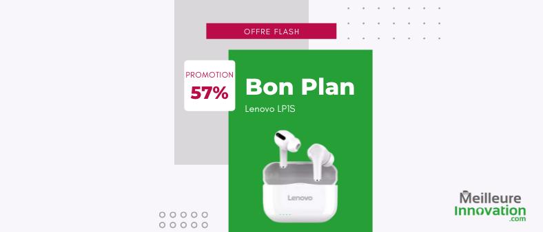 Bon plan : Ecouteurs intra-auriculaires Lenovo LP1S à 12€ au lieu de 28€