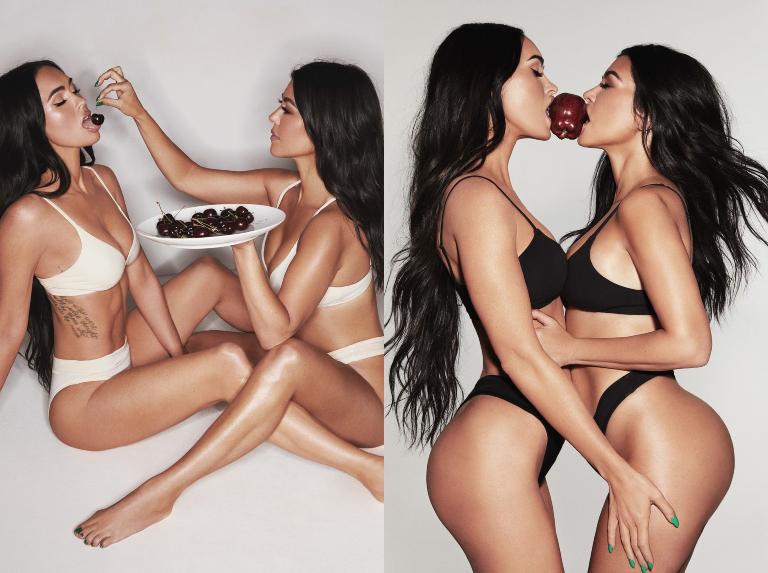 Tikitakas Kourtney Kardashian y Megan Fox impactan con sesión de fotos para SKIMS 